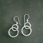 FINE SILVER EARRINGS 925 STERLING CRAFT Dangle 8g Double Hammered Round 23617