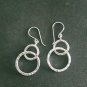 FINE SILVER EARRINGS 925 STERLING CRAFT Dangle 8g Double Hammered Round 23617