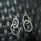 FINE SILVER EARRINGS 925 STERLING CRAFT VINTAGE DANGLE DROP DOUBLE LOOP FINE SILVER EARRINGS 925 STERLING CRAFT VINTAGE DANGLE DROP DOUBLE LOOP