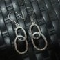 FINE SILVER EARRINGS 925 STERLING CRAFT VINTAGE DANGLE DROP DOUBLE LOOP