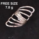 Fine Silver Rings Sterling 925 Vintage Craft Jewelry Karen Adjustable Size R418