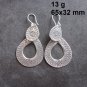 FINE SILVER EARRINGS 925 STERLING EAR DOUBLE DROP CELEBRATION LUCKY THEME