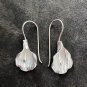 FINE SILVER EARRINGS VINTAGE CRAFT DANGLE ARTISAN 4g SWEET PEA FLOWER #E022