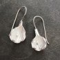 FINE SILVER EARRINGS VINTAGE CRAFT DANGLE ARTISAN 4g SWEET PEA FLOWER #E022