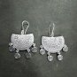 FINE SILVER EARRINGS 925 STERLING CRAFT Dangle 15g Curve Filigree Charms L1904