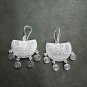 FINE SILVER EARRINGS 925 STERLING CRAFT Dangle 15g Curve Filigree Charms L1904