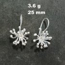 FINE SILVER EARRINGS VINTAGE CRAFT DANGLE ARTISAN 3g COTTON SHAPE #E047