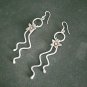 FINE SILVER EARRINGS 925 STERLING CRAFT Dangle 10g Long pin Flower 23606