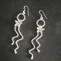FINE SILVER EARRINGS 925 STERLING CRAFT Dangle 10g Long pin Flower 23606