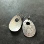 FINE SILVER EARRINGS VINTAGE CRAFT DANGLE ARTISAN 8g ENGRAVED OVAL #E003