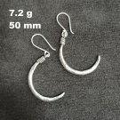 FINE SILVER EARRINGS VINTAGE CRAFT DANGLE ARTISAN 7g PIRATE BAIT HOOK #E036