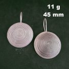 FINE SILVER EARRINGS 925 STERLING CRAFT Dangle 11g Hill Tribe Spiral Round 23213