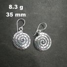 FINE SILVER EARRINGS 925 STERLING CRAFT Dangle 8g Spiral Filigree Fashion L1902