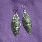 FINE SILVER EARRINGS 925 STERLING CRAFT VINTAGE TRIBAL JEWELRY WOMEN LOT1749