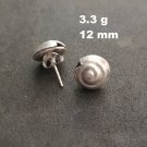 FINE SILVER EARRINGS VINTAGE CRAFT DANGLE ARTISAN 3g STUD SPIRAL ROUND #E062