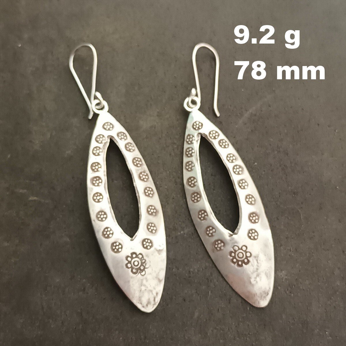 FINE SILVER EARRINGS VINTAGE CRAFT DANGLE ARTISAN 9g LONG HERRITAGE #E065