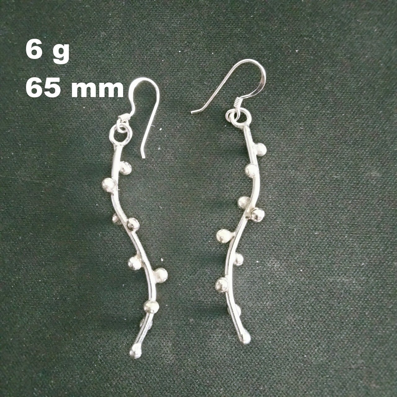 FINE SILVER EARRINGS 925 STERLING CRAFT Dangle 6g Algae Weeds Charms 23615