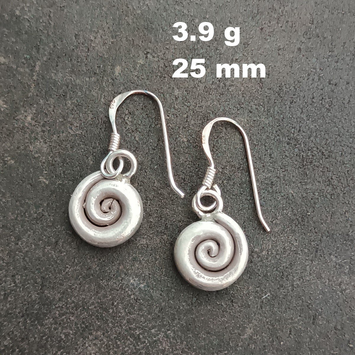 FINE SILVER EARRINGS VINTAGE CRAFT DANGLE ARTISAN 3g Dancing Lines SPIRAL #E069