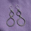 FINE SILVER EARRINGS 925 STERLING CRAFT VINTAGE TRIBAL JEWELRY WOMEN LOT1706