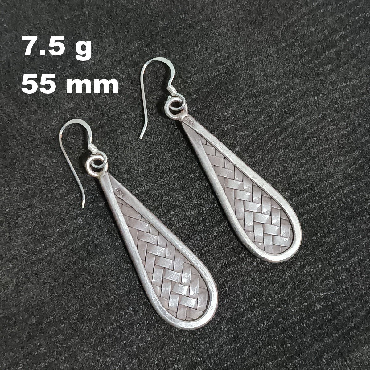 FINE SILVER EARRINGS VINTAGE CRAFT DANGLE ARTISAN 7g WELLE DROP #E007