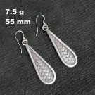 FINE SILVER EARRINGS VINTAGE CRAFT DANGLE ARTISAN 7g WELLE DROP #E007