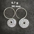FINE SILVER EARRINGS VINTAGE CRAFT DANGLE ARTISAN 6g FANCY SPIRAL HOOK #E037