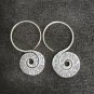 FINE SILVER EARRINGS VINTAGE CRAFT DANGLE ARTISAN 6g FANCY SPIRAL HOOK #E037