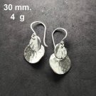 FINE SILVER EARRINGS 925 STERLING CRAFT Dangle 4g LOT18 Double Round Layers 06