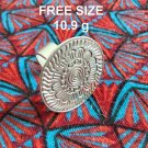Fine Silver Rings Sterling 925 반지 Craft Free Size Big Round Vintage R641003