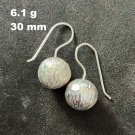 FINE SILVER EARRINGS VINTAGE CRAFT DANGLE ARTISAN 6g PINCHED BALL HOOK #E023