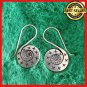 Fine Sterling Silver Earrings 925 Handcraft Tribal Jewelry Hoops Vintage ERA1206