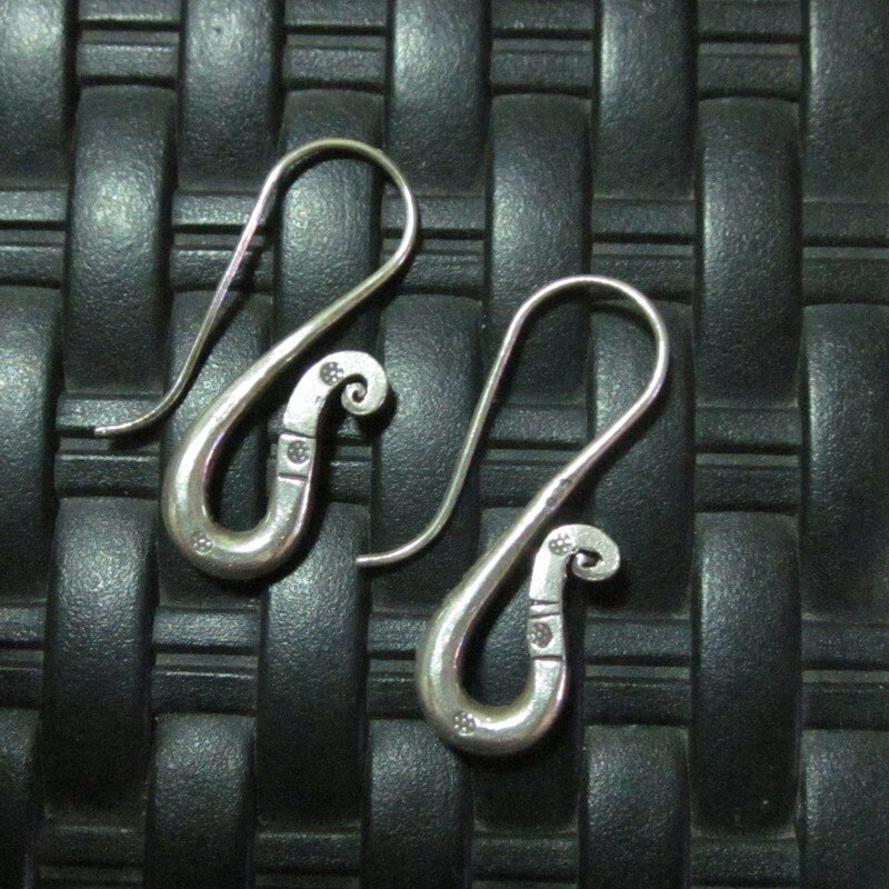 FINE SILVER EARRINGS 925 STERLING CRAFT VINTAGE DANGLE DROP SNAKE REPTILE EGYPT