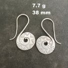 FINE SILVER EARRINGS VINTAGE CRAFT DANGLE ARTISAN 7g SPIRAL BOOM #E054