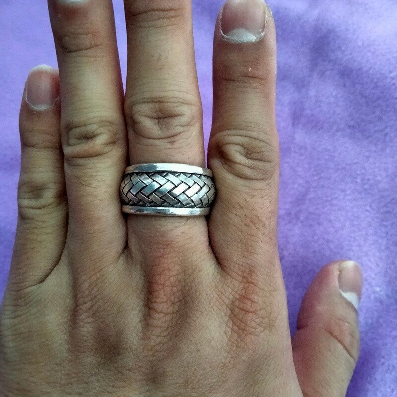 Fine Silver Rings Sterling 925 &euml;&deg;�&igrave;&sect;� Craft Jewelry Fashion Adjustable Size R78049