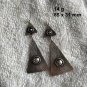 Fine Silver Earrings Sterling 925 Luxury Black Twin Triangle Scratch Dangle