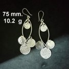 FINE SILVER EARRINGS 925 STERLING CRAFT Dangle 10g LOT18 DISC CHANDERLIER 03 FINE SILVER EARRINGS 925 STERLING CRAFT Dangle 10g LOT18 DISC CHANDERLIER 03