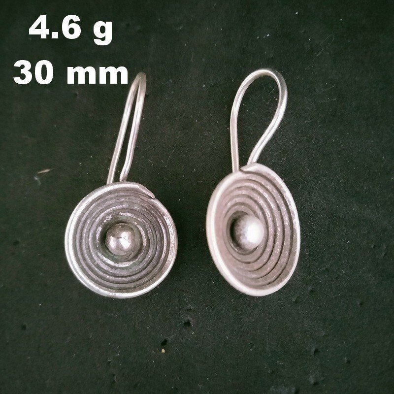 FINE SILVER EARRINGS 925 STERLING CRAFT Dangle 4g Filigree Tiny Bowl 23249