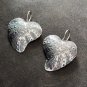 FINE SILVER EARRINGS VINTAGE CRAFT DANGLE ARTISAN 7g FANTASY HEART #E020