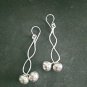 FINE SILVER EARRINGS 925 STERLING CRAFT Dangle 10g Double Long Balls 23607