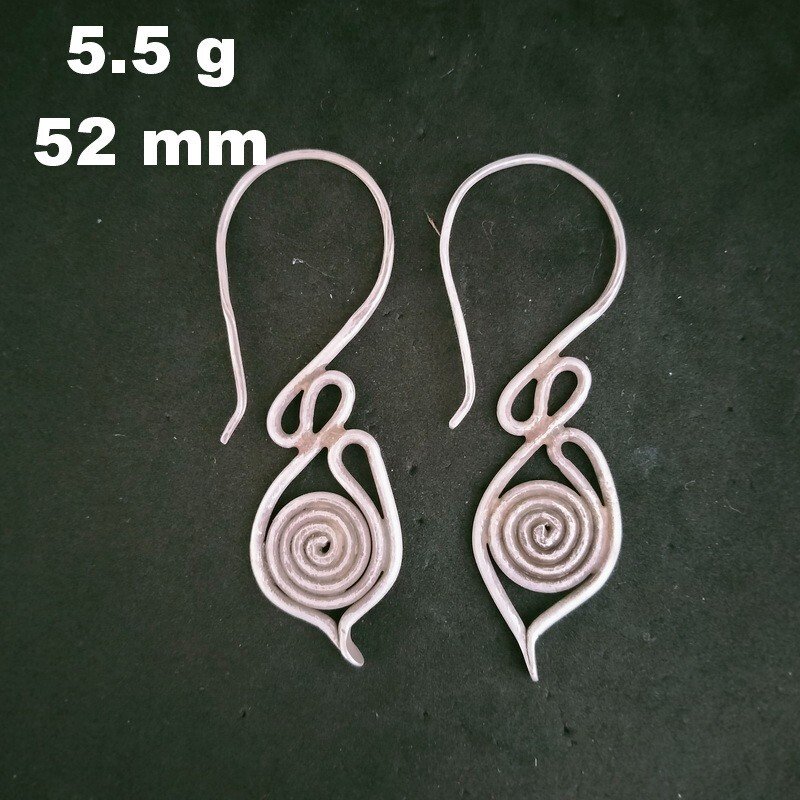 FINE SILVER EARRINGS 925 STERLING CRAFT Dangle 5g Hill Tribe Spiral Eye 23218
