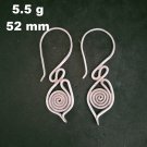 FINE SILVER EARRINGS 925 STERLING CRAFT Dangle 5g Hill Tribe Spiral Eye 23218