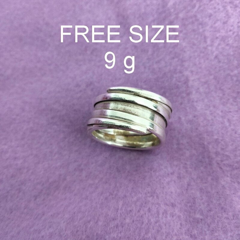 Fine Silver Rings Sterling 925 &euml;&deg;�&igrave;&sect;� Craft Jewelry Fashion Adjustable Size R78015