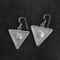 FINE SILVER EARRINGS VINTAGE CRAFT DANGLE ARTISAN 5g WELLE SPIRAL TRIANGLE #E011