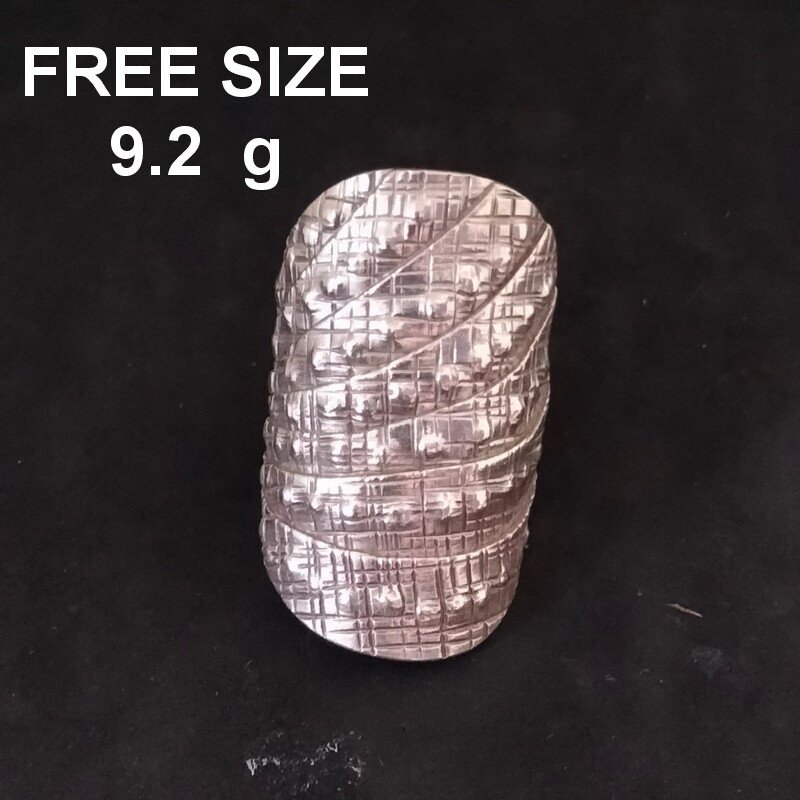 Fine Silver Rings Sterling 925 Vintage Craft Jewelry Karen Adjustable Size R419