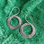 Fine Sterling Silver Earrings 925 Handcraft Tribal Jewelry Hoops Vintage ERA1210