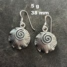 FINE SILVER EARRINGS VINTAGE CRAFT DANGLE ARTISAN 5g EMBOSSED FILIGREE #E028
