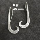 FINE SILVER EARRINGS VINTAGE CRAFT DANGLE ARTISAN 8g FANCY BAIT HOOK #E033
