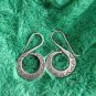 Fine Sterling Silver Earrings 925 Handcraft Tribal Jewelry Hoops Vintage ERA1201