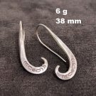 FINE SILVER EARRINGS VINTAGE CRAFT DANGLE ARTISAN 6g BAIT HOOK #E031