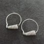 FINE SILVER EARRINGS VINTAGE CRAFT DANGLE ARTISAN 4g COIL BOTTOM ROUND #E015